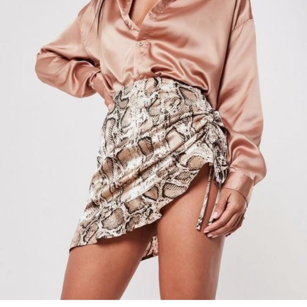 Satin snakeskin skirt